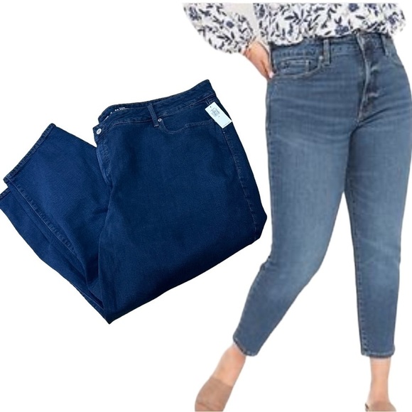 NWT Old Navy High-Rise Straight Jeans Womens Blue PLUS Sz 26 - Picture 1 of 8